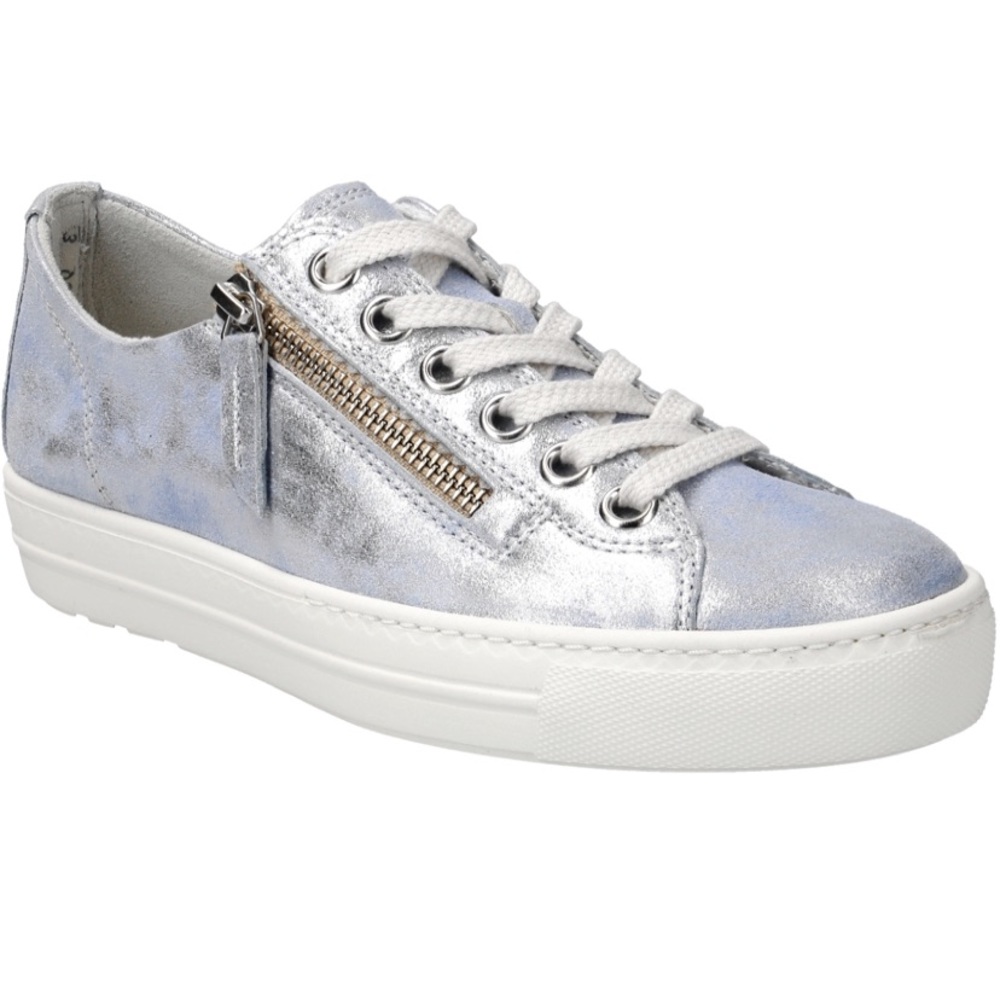 Metallic Blue Leather Sneaker (Women)
Brand new in Box. US sizes.